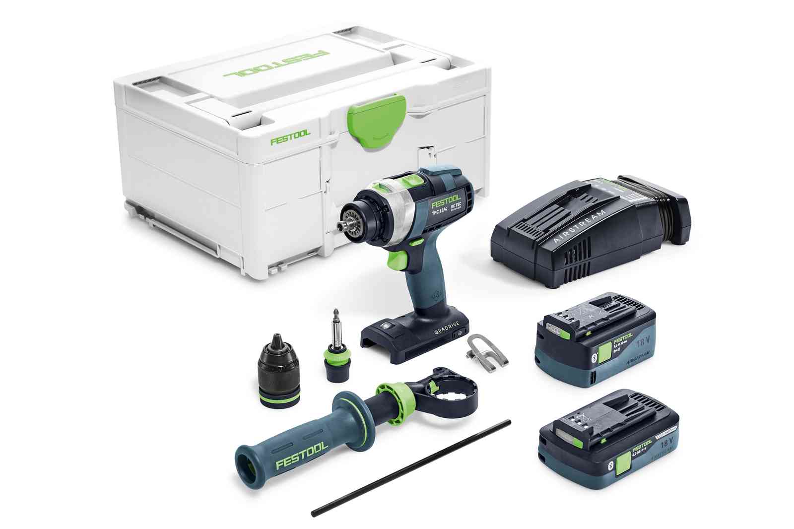 Cordless Impact Drill Festool TPC 18/4 5.2/4.0 I-Plus-SCA QUADRIVE 18 V 1x5.2 Ah + 1x4.0 Ah accu.