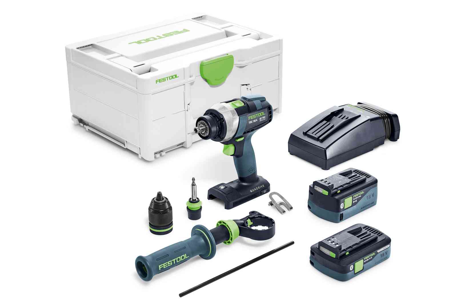 Cordless driver drill Festool TDC 18/4 5.2/4.0 I-Plus QUADRIVE 18V 5.2 Ah + 4.0 Ah accu.