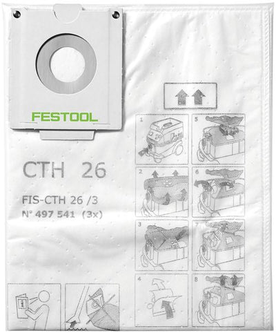 Fabric bags for vacuum cleaner Festool FIS-CTH 48/3 3 units