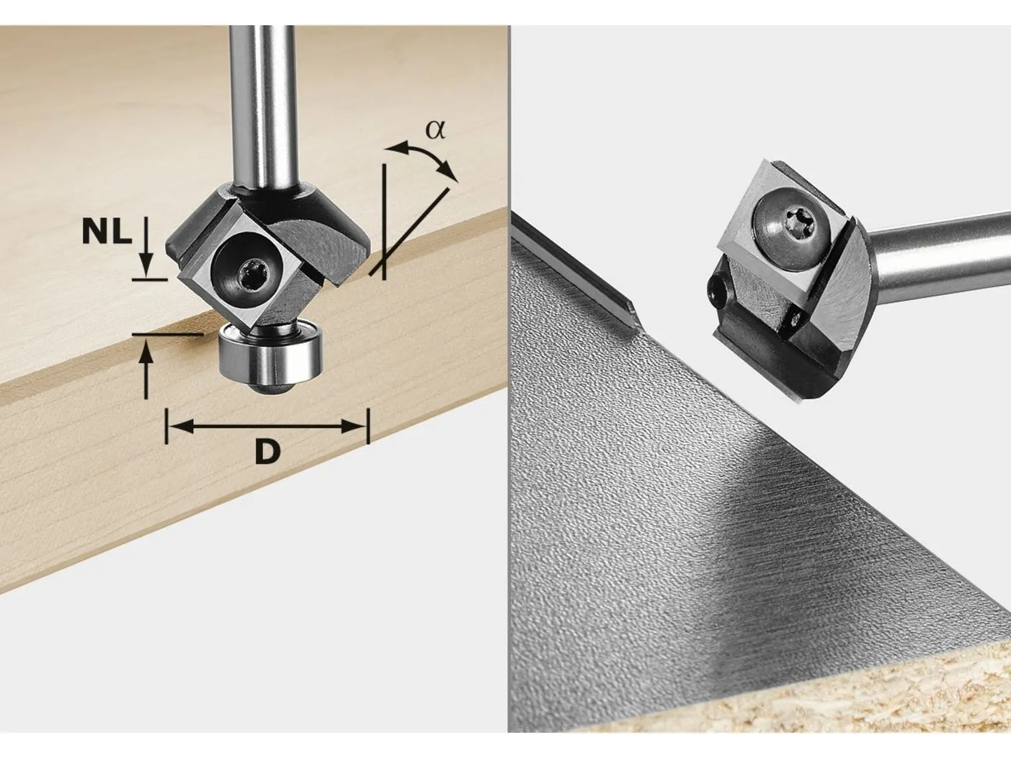 Wendeplatten-Nutfräser Festool HW 27/55 mm mit Lager