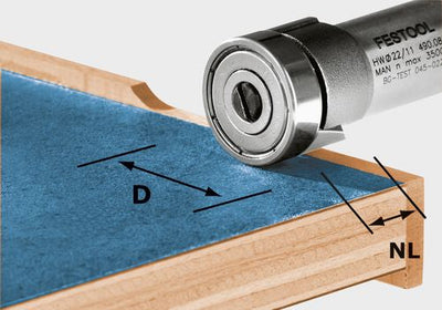 Edge trimming cutter Festool HW/KLS D22/8-OFK 22 mm with bearing