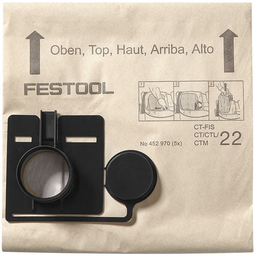 Paper bags for vacuum cleaner Festool FIS-CT 22 5X