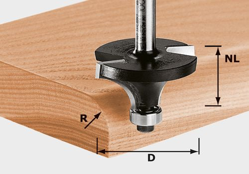 Chamfer ogee cutter with ball bearing guide for ovolo edge cutter Festool 15/22/62 mm
