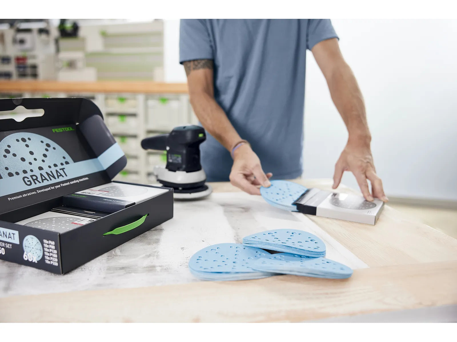 Sand paper Festool Granat; 150 mm; P60/80/120/180/220/320; 60 units