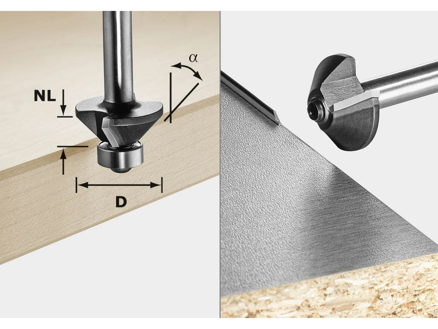 Fasefräser Festool HW S8 HW 45° D26-KL OFK mit Lager