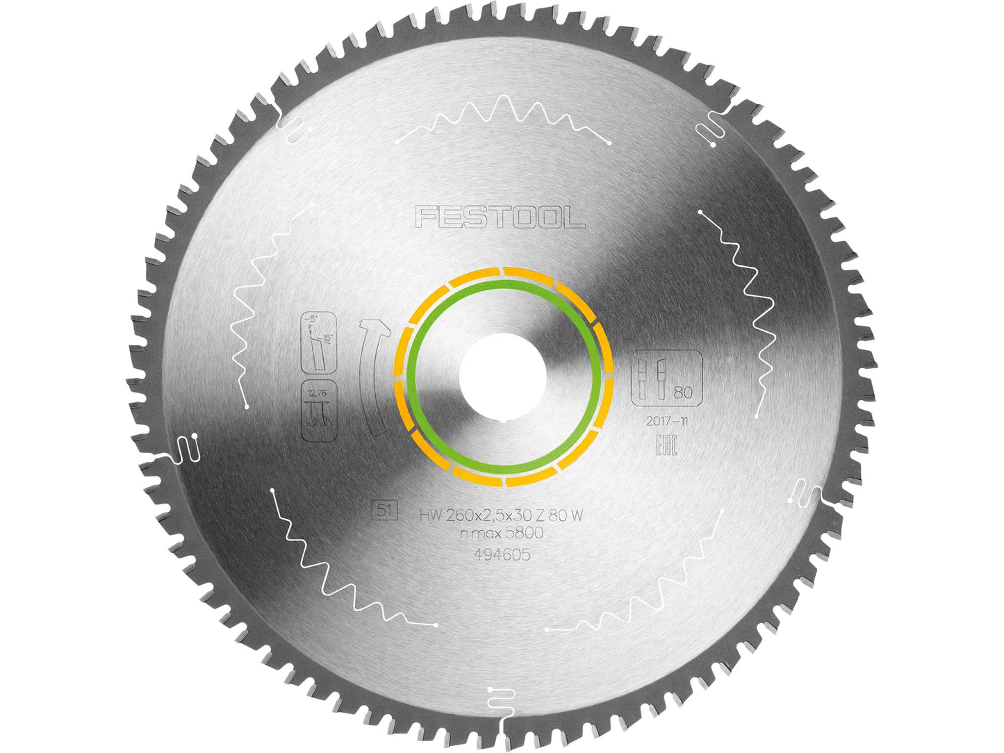 Sawing disc Festool; 260x2.5x30.0 mm; Z80; -5°