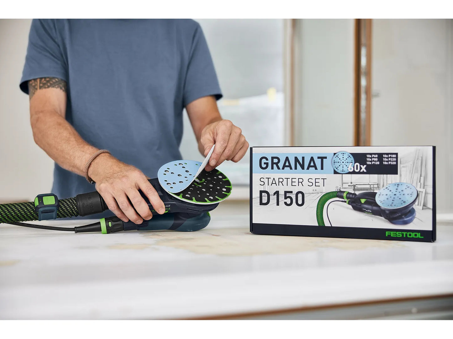 Sand paper Festool Granat; 150 mm; P60/80/120/180/220/320; 60 units