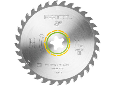 Sawing disc Festool; 190x2.6xFF; Z32; 10°
