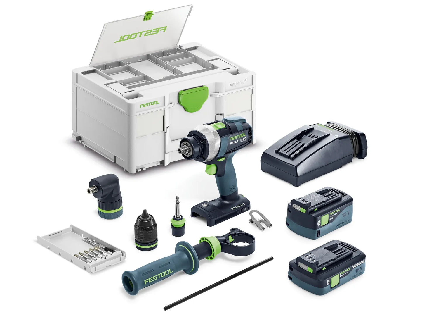 Bohrschrauber Festool QUADRIVE TDC 18/4 5.0/4.0 I-Set; 18 V; 5,0 Ah + 4,0 Ah Akku
