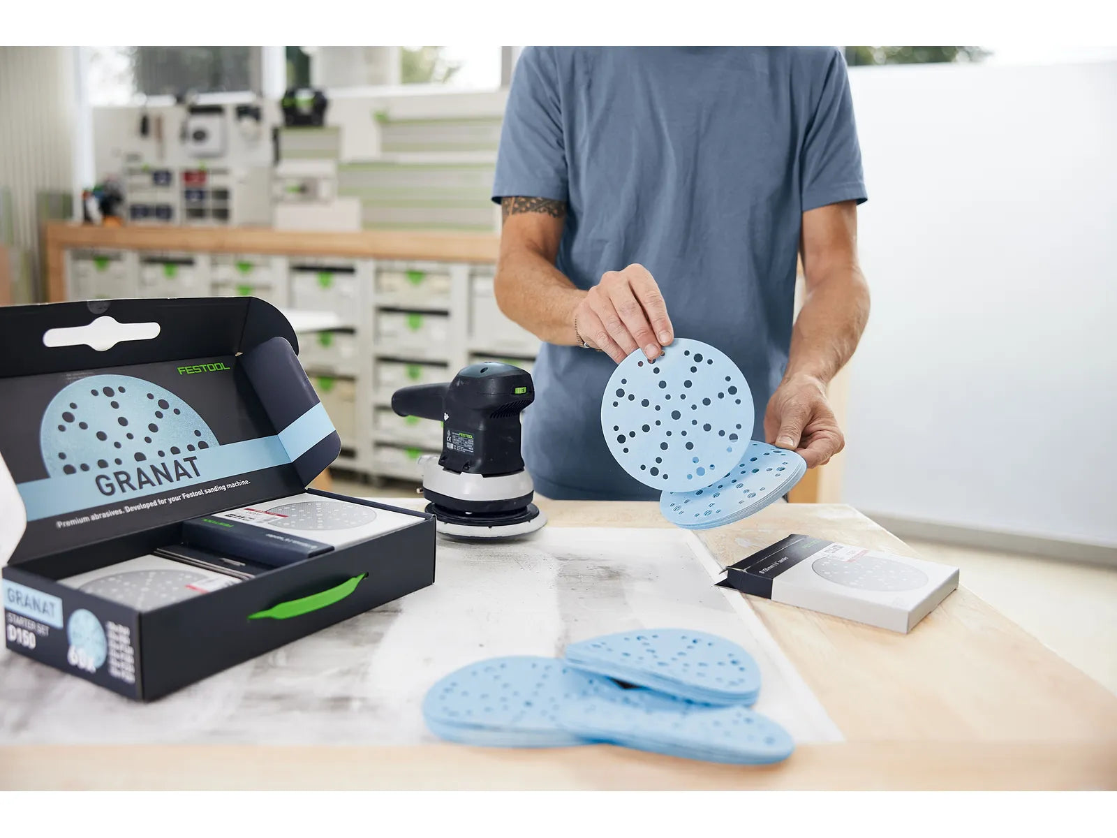 Sand paper Festool Granat; 150 mm; P60/80/120/180/220/320; 60 units